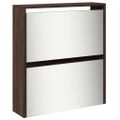 vidaXL Botník so zrkadlom 5-poschodový hnedý dub 63x17x169,5 cm