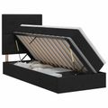 vidaXL Postel s úložným prostorem a matrací Čierna 90 x 200 cm látka