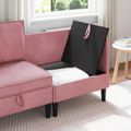 vidaXL Sofa s úložným priestorom Ružová Zamat
