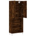 vidaXL Vysoká skrinka dymový dub 69,5x34x180 cm spracované drevo