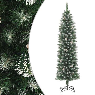 vidaXL Umelý úzky vianočný stromček s podstavcom 180 cm PVC