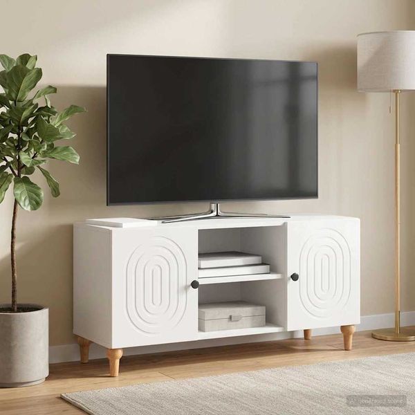 vidaXL TV skrinka Biela s vysokým leskom 102 x 34,5 x 50 cm
