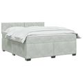 vidaXL Posteľ boxspring s matracom Svetlosivá 140 x 200 cm Zamat