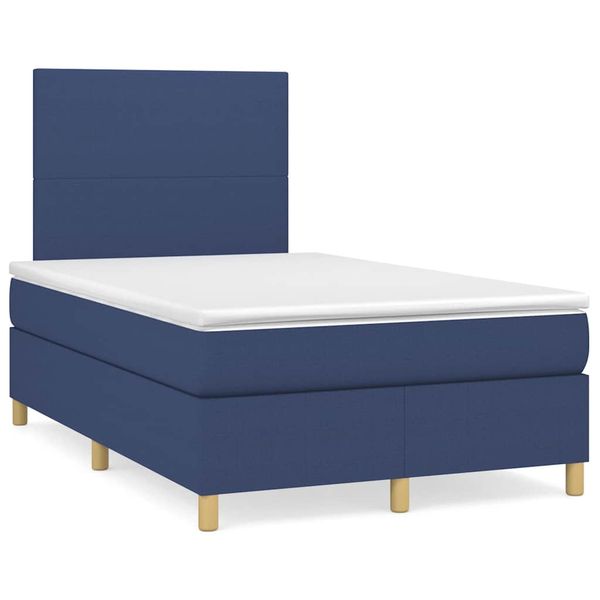 vidaXL Boxspring posteľ s matracom modrá 120x190 cm látka