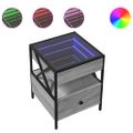 vidaXL Konferenčný stolík s nekonečnými LED sivý sonoma 40x40x51 cm