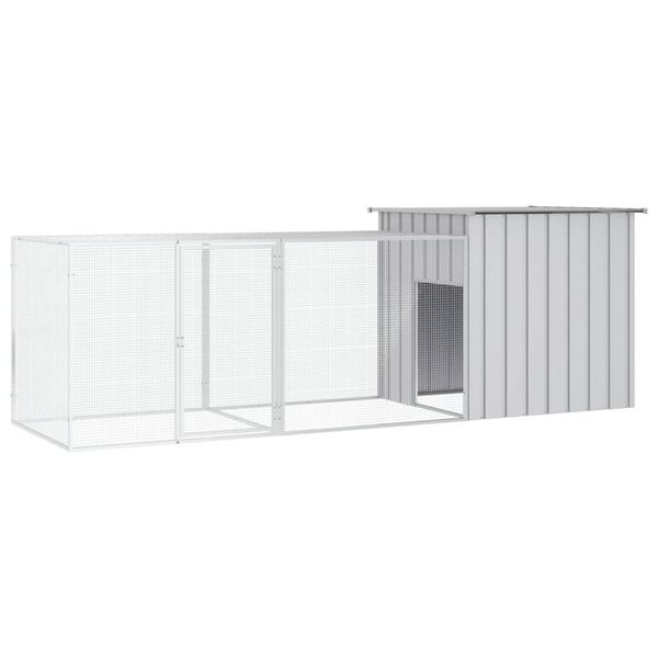 vidaXL Klietka pre kurčatá sivá 300x91x100 cm pozinkovaná oceľ