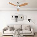 vidaXL Stropný ventilátor so svetlom a ovládačom 108 cm, svetlohnedý