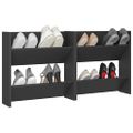 vidaXL Nástenné skrinky na topánky 2 ks, sivé 60x18x60 cm