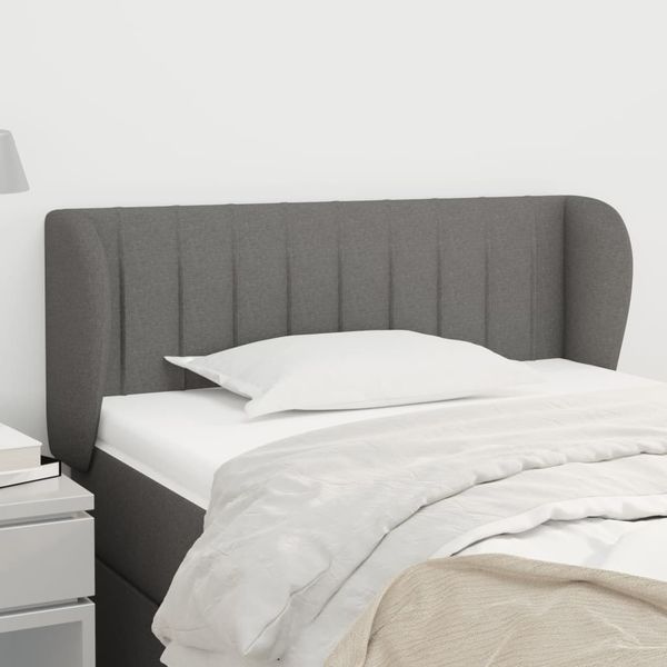 vidaXL Čelo postele so záhybmi tmavosivé 93x23x78/88 cm látka