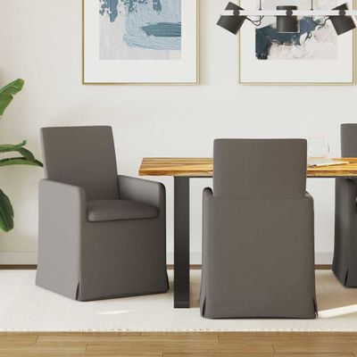 vidaXL Jedálenské stoličky 2 pcs Svetlosivá 57 x 67 x 95 cm Ľan