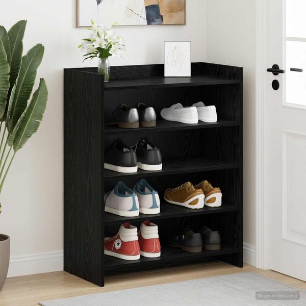 vidaXL Skriňa na topánky Čierny dub 73,5 x 36 x 92 cm Kompozitné drevo