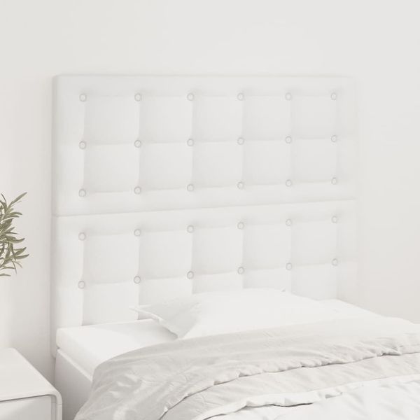 vidaXL Čelo postele biele 80x5x118/128 cm umelá koža