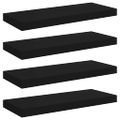 vidaXL Plávajúce nástenné police 4 ks, čierne 60x23,5x3,8 cm, MDF