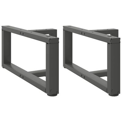 vidaXL Nohy konferenčného stolíka v tvare T, 2 ks, antracitové, 60x25x(30-31) cm, oceľ