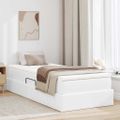 vidaXL Postel s úložným prostorem a matrací Biela 90 x 190 cm
