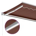 vidaXL Ručne zaťahovacia markíza s LED hnedá 500x350 cm