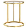 vidaXL Bočný stolík zlatý a priehľadný 45 cm tvrdené sklo