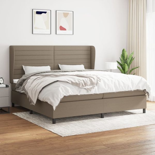 vidaXL Boxspring posteľ s matracom sivohnedý 200x200 cm látka