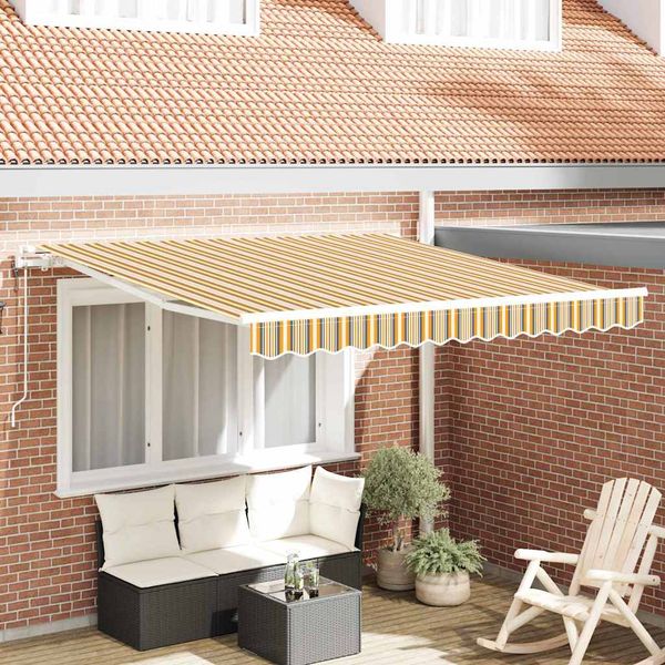 vidaXL Sklopná markíza Viacfarebný 350 x 250 cm Tkanina a hliník
