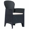vidaXL 3-dielna bistro súprava, plast ratan, antracitová