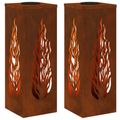 vidaXL Solárne LED svetlo na chodník 2 ks Teplá biela 18 x 18 x 50 cm