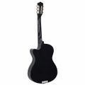 vidaXL Folková klasická gitara s výrezom so 6 strunami, čierna 38"