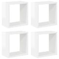 vidaXL Nástenné police 4 ks lesklé biele 26x15x26 cm