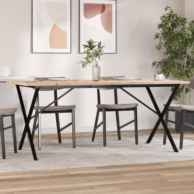 vidaXL Jedálenský stolík v tvare X 180x90x75,5 cm borovica a oceľ