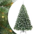 vidaXL Umelý vianočný stromček s 300 LED-i Zelená 210 cm PE a PVC