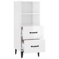 vidaXL Komoda lesklá biela 34,5x34x90 cm spracované drevo