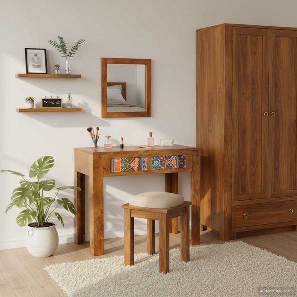 vidaXL Toaletný stolík Hnedá 90 x 45 x 75 cm Pevné akáciové drevo