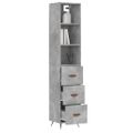 vidaXL Vysoká skrinka betónová sivá 34,5x34x180 cm spracované drevo