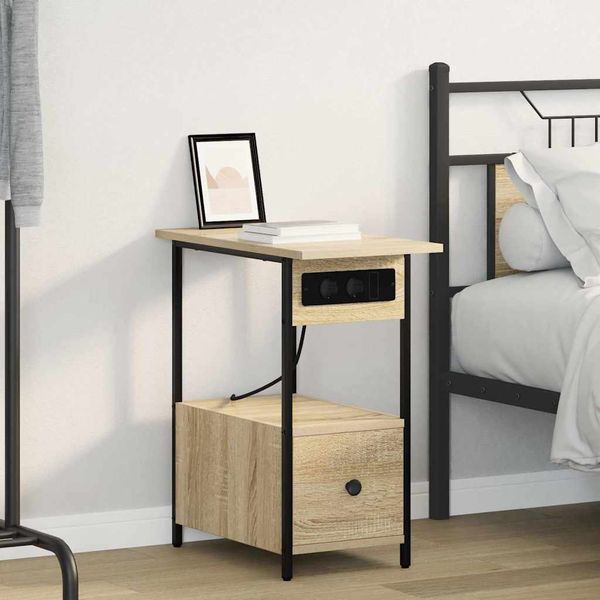 vidaXL Nočný stolík Sonoma dub 60 x 30 x 61 cm Kompozitné drevo