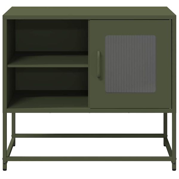 vidaXL TV skrinka olivovozelená 68x39x60,5 cm oceľ