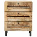 vidaXL Nočný stolík Prírodná 50 x 33 x 62 cm Masívne mango drevo