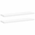 vidaXL Plávajúce nástenné police 2 ks, biele 90x23,5x3,8 cm, MDF