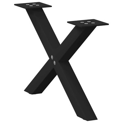 vidaXL Nohy konferenčného stolíka v tvare X, 2 ks, čierne, 50 x (30-31) cm, oceľové
