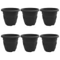 vidaXL Kulatý kvetináč 6 ks Čierna Ø 30 x 25 cm Plast
