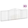 vidaXL Oblúkové gabionové koše 3 ks 400x30x120/140 cm pozink. železo