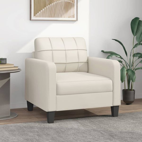 vidaXL Kreslo krémové 60 cm umelá koža