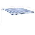 vidaXL Voľne stojaca ručne zaťahovacia markíza 350x250 cm, modro biela