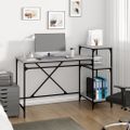 vidaXL Stôl s policami sivá sonoma 135x50x90cm spracované drevo železo