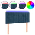 vidaXL Čelo postele s LED tmavomodré 100x5x78/88 cm zamat