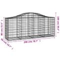 vidaXL Oblúkové gabionové koše 7 ks 200x50x80/100cm pozinkované železo