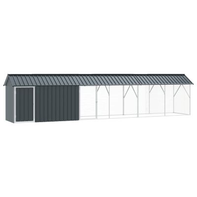 vidaXL Klietka pre vtákov Antracit 630 x 103 x 142 cm Pozinkovaná oceľ