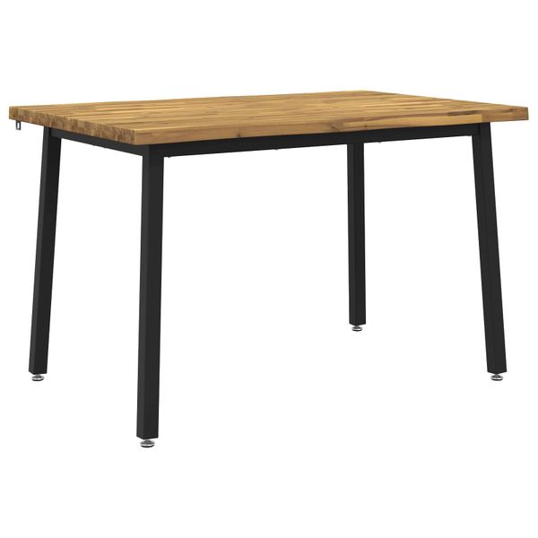 vidaXL 120 x 70 x 75 cm Pevné akáciové drevo Biela a čierna