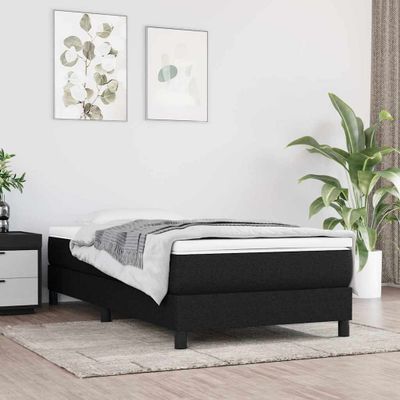 vidaXL Posteľný rám s boxspringom Čierna 90x200 cm Látka