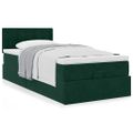 vidaXL Osmanský rám postele s matracom tmavozelená 90x200 cm zamat