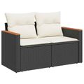 vidaXL Súprava záhradných pohoviek 11 ks Čierna polyratan