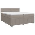 vidaXL Posteľ boxspring s matracom Sivohnedá 200 x 200 cm Látka